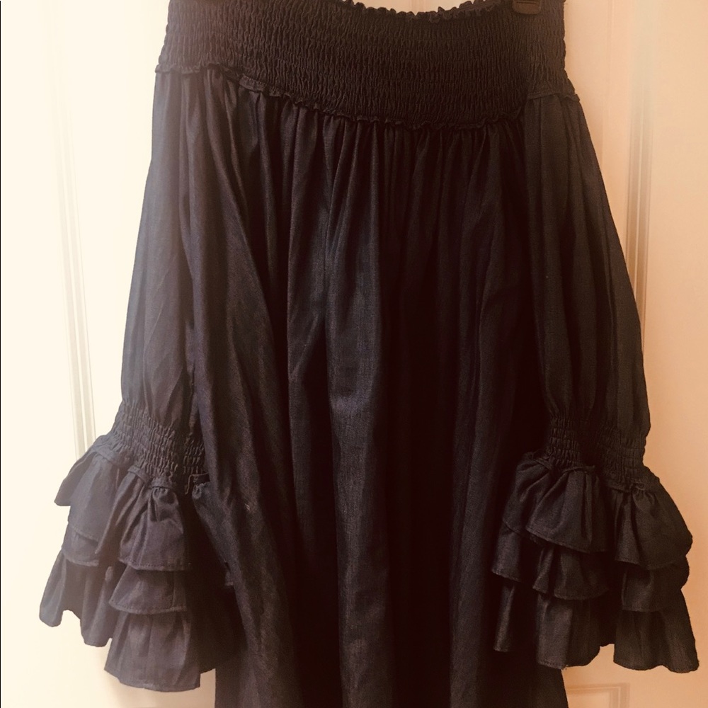 Off the shoulder long sleeve Jean dress